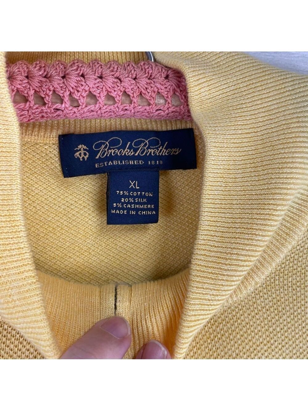 Brooks Brothers Silk Cashmere Blend 1/4 Zip Pullover Knit Shirt - Picture 4 of 4
